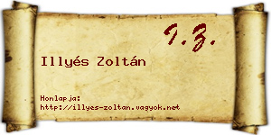 Illyés Zoltán névjegykártya